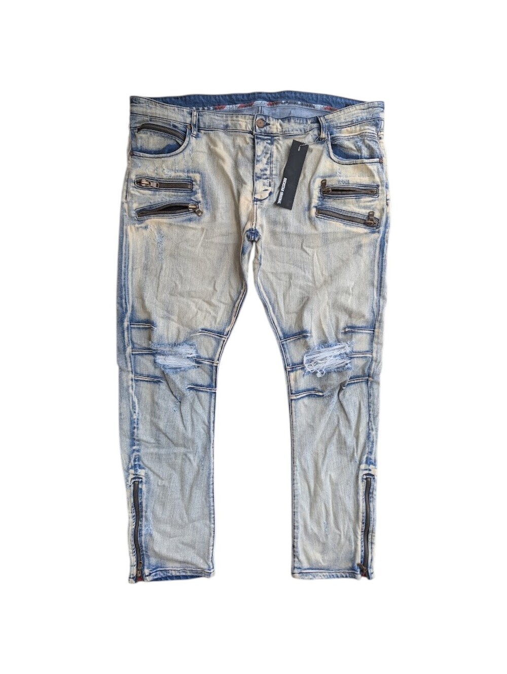 NWT Rockstar Original Sushi Jean 46 Light Wash Distressed Nola Denim Streetwear